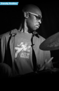 Eric Harland teaches drums at Stanford Jazz Workshop’s Jazz Institute, a summer music camp focused on jazz on the campus of Stanford University.